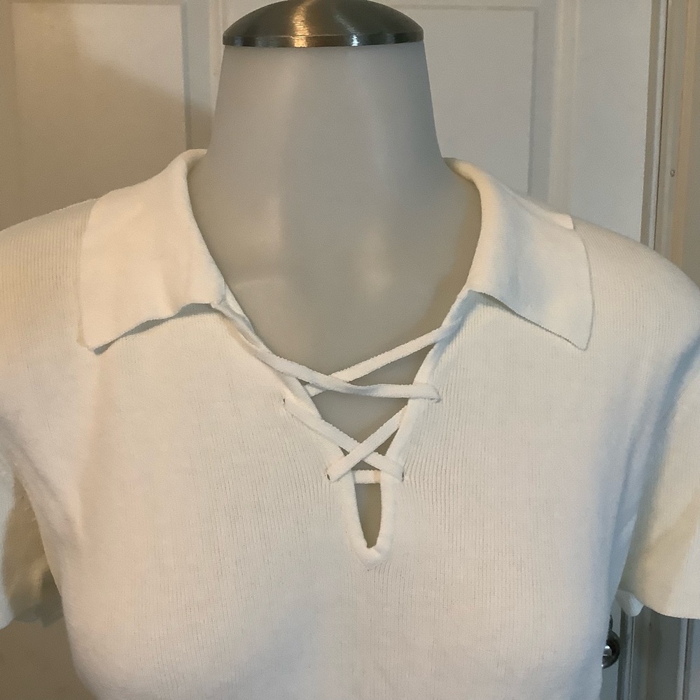 Sigrid Olsen white blouse size Large - Picture 2 of 6
